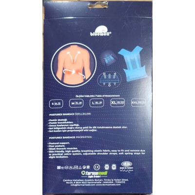 BLUEWELL POSTUREX BANDAJLI DİK DURUŞ MEDİKAL KORSE BLUEWELL POSTUREX BANDAJLI DİK DURUŞ MEDİKAL KORSE