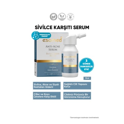 Sivilce, Akne, Siyah Nokta Önleyici Ve Tedavi Edici Bakım Serumu 10ml Sivilce, Akne, Siyah Nokta Önleyici Ve Tedavi Edici Bakım Serumu 10ml