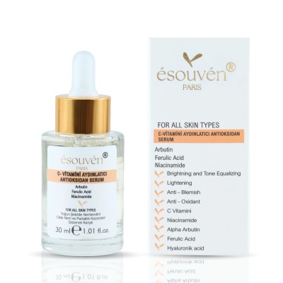 Esouven Paris Brightening Serum Cilt Aydınlatıcı C Vitamini Serumu 10% Arbutin 2% Ferulic Acid 1% Yağlı Ciltler Sivilce Akne Karşıtı Leke Giderici Bakım Serumu Hassas Cilt Tonu Eşitleyici Pigment Tedavisi Esouven Paris Brightening Serum Cilt Aydınlatıcı C Vitamini Serumu 10% Arbutin 2% Ferulic Acid 1% Yağlı Ciltler Sivilce Akne Karşıtı Leke Giderici Bakım Serumu Hassas Cilt Tonu Eşitleyici Pigment Tedavisi