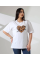 Leopar kalp baskılı tişört