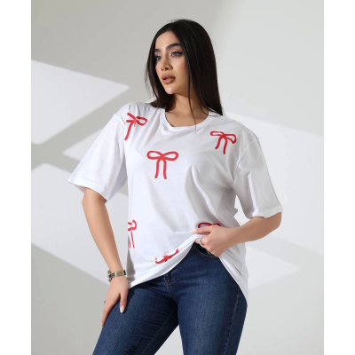 Kurdele baskılı tişört