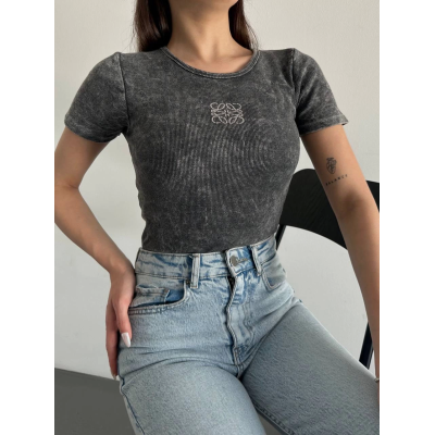 Baskılı yıkalmalı bluz