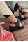 Gitay Siyah Cilt Dolgu Topuk Sandalet
