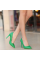 Hillar Yeşil Cilt Stiletto Ayakkabı