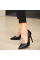 Jilya Siyah Cilt Stiletto Ayakkabı