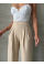 Pileli keten pantolon s255046