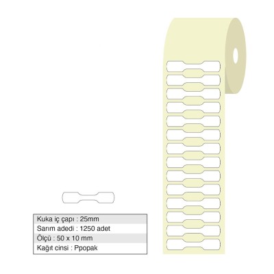 Kuyumcu Etiketi Opak 50x10mm Rulo 1250 Adet Kuyumcu Etiketi Opak 50x10mm Rulo 1250 Adet