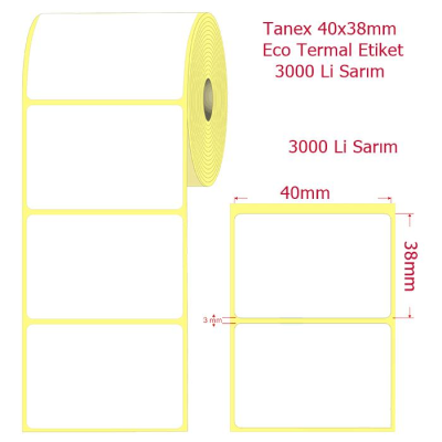 Tanex 40x38mm Eco Termal Etiket 3000 Li Sarım Tanex 40x38mm Eco Termal Etiket 3000 Li Sarım