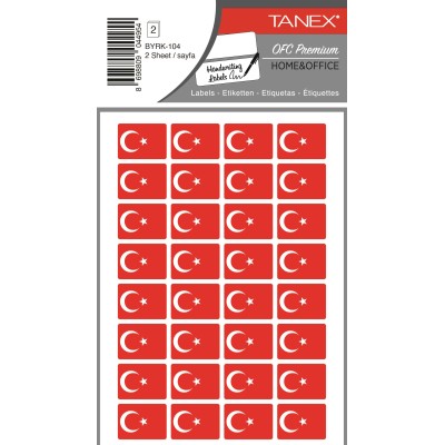 Tanex Byrk-104 Türk Bayrağı 22x16mm 64 Lü Paket Tanex Byrk-104 Türk Bayrağı 22x16mm 64 Lü Paket