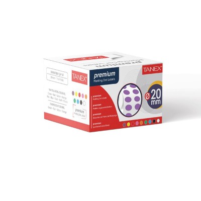Tanex Nokta Etiket 20 mm 2500 Adet Mor Tanex Nokta Etiket 20 mm 2500 Adet Mor