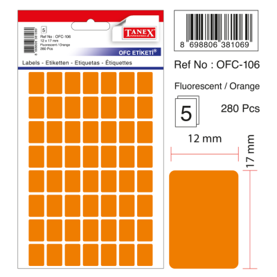 Tanex Ofc-106 Flo Turuncu Ofis Etiketi Tanex Ofc-106 Flo Turuncu Ofis Etiketi