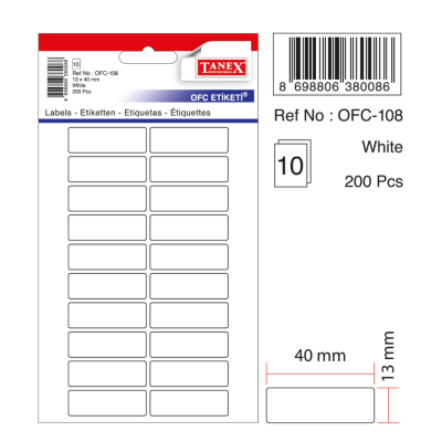 Tanex Ofc-108 Beyaz Ofis Etiketi Tanex Ofc-108 Beyaz Ofis Etiketi