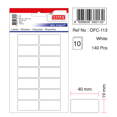 Tanex Ofc-113 Beyaz Ofis Etiketi Tanex Ofc-113 Beyaz Ofis Etiketi