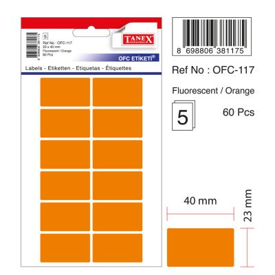 Tanex Ofc-117 Flo Turuncu Ofis Etiketi Tanex Ofc-117 Flo Turuncu Ofis Etiketi
