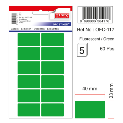 Tanex Ofc-117 Flo Yeşil Ofis Etiketi Tanex Ofc-117 Flo Yeşil Ofis Etiketi