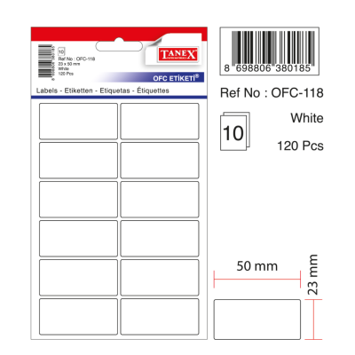 Tanex Ofc-118 Beyaz Ofis Etiketi Tanex Ofc-118 Beyaz Ofis Etiketi
