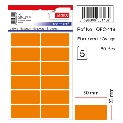 Tanex Ofc-118 Flo Turuncu Ofis Etiketi Tanex Ofc-118 Flo Turuncu Ofis Etiketi