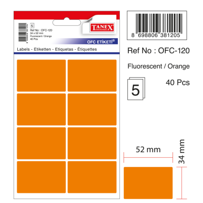 Tanex Ofc-120 Flo Turuncu Ofis Etiketi Tanex Ofc-120 Flo Turuncu Ofis Etiketi