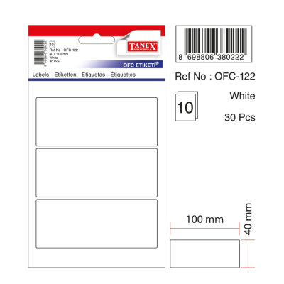 Tanex Ofc-122 Beyaz Ofis Etiketi Tanex Ofc-122 Beyaz Ofis Etiketi