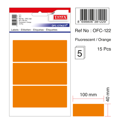 Tanex Ofc-122 Flo Turuncu Ofis Etiketi Tanex Ofc-122 Flo Turuncu Ofis Etiketi