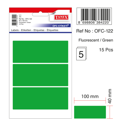 Tanex Ofc-122 Flo Yeşil Ofis Etiketi Tanex Ofc-122 Flo Yeşil Ofis Etiketi