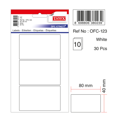 Tanex Ofc-123 Beyaz Ofis Etiketi Tanex Ofc-123 Beyaz Ofis Etiketi