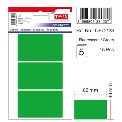 Tanex Ofc-123 Flo Yeşil Ofis Etiketi Tanex Ofc-123 Flo Yeşil Ofis Etiketi