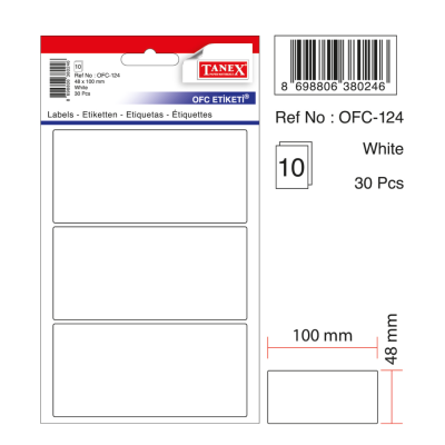 Tanex Ofc-124 Beyaz Ofis Etiketi Tanex Ofc-124 Beyaz Ofis Etiketi