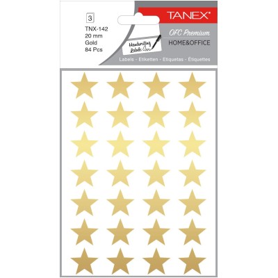 Tanex Ofc-142 Gold Yıldız Etiketi 20mm 84 Lü Paket Tanex Ofc-142 Gold Yıldız Etiketi 20mm 84 Lü Paket