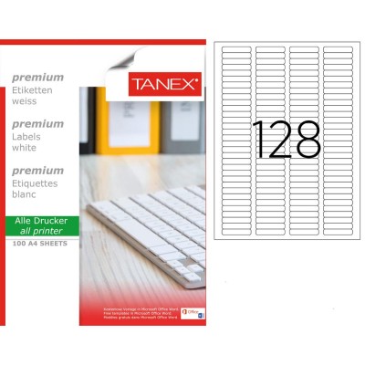 Tanex TW-2096 43,2x8,5 mm Laser Etiket Tanex TW-2096 43,2x8,5 mm Laser Etiket