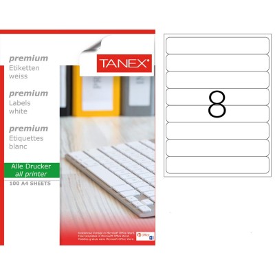 Tanex TW-2108 Laser Etiket 100 Lü Paket Tanex TW-2108 Laser Etiket 100 Lü Paket