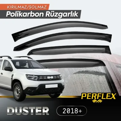 Perflex Polikarbon Kırılmaz Rüzgarlık V2 Düz Dacia Duster 2018+ Perflex Polikarbon Kırılmaz Rüzgarlık V2 Düz Dacia Duster 2018+