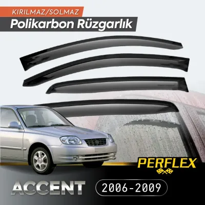 Perflex Polikarbon Kırılmaz Rüzgarlık V2 Mugen Hyundai Accent 2006-2009 Perflex Polikarbon Kırılmaz Rüzgarlık V2 Mugen Hyundai Accent 2006-2009