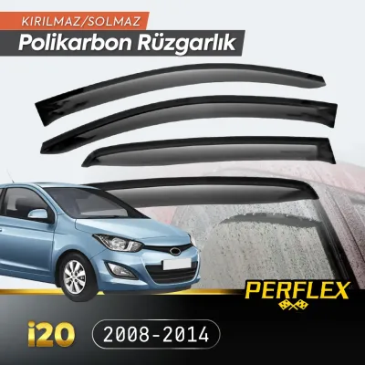 Perflex Polikarbon Kırılmaz Rüzgarlık V2 Düz Hyundai İ20 2008-2014 Perflex Polikarbon Kırılmaz Rüzgarlık V2 Düz Hyundai İ20 2008-2014