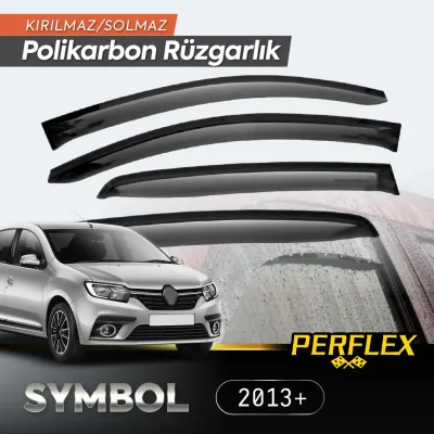 Perflex Polikarbon Kırılmaz Rüzgarlık V2 Düz Renault Symbol 2013+ Perflex Polikarbon Kırılmaz Rüzgarlık V2 Düz Renault Symbol 2013+