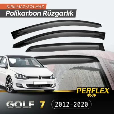 Perflex Polikarbon Kırılmaz Rüzgarlık V2 Düz VW GOLF 7 2012-2020 Perflex Polikarbon Kırılmaz Rüzgarlık V2 Düz VW GOLF 7 2012-2020