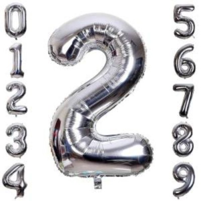 Gümüş Rengi Folyo Rakam Balon 1 Metre Gümüş Rengi Folyo Rakam Balon 1 Metre