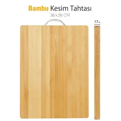 Metal Saplı Bambu Kesim Panosu Metal Saplı Bambu Kesim Panosu
