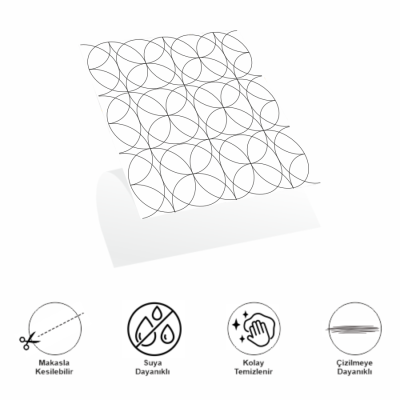DecoHandy Pvc Duvar Karosu 30x30cm 4'lü Paket - Siyah Daire Geometrik Desen 0,36m2 DecoHandy Pvc Duvar Karosu 30x30cm 4'lü Paket - Siyah Daire Geometrik Desen 0,36m2