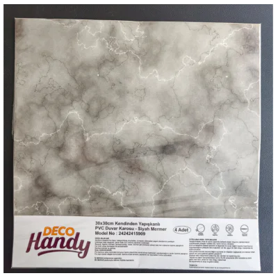 DecoHandy Pvc Duvar Karosu 30x30cm 4'lü Paket - Mermer Desenli Siyah 0,36m2 DecoHandy Pvc Duvar Karosu 30x30cm 4'lü Paket - Mermer Desenli Siyah 0,36m2