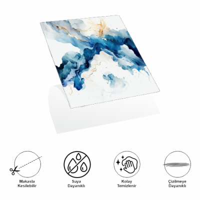 Decohandy 30x30 Cm Pvc Duvar Karosu 4'lü Paket - Mavi Desen Decohandy 30x30 Cm Pvc Duvar Karosu 4'lü Paket - Mavi Desen