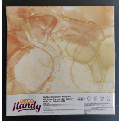 Decohandy 30x30 Cm Pvc Duvar Karosu 4'Lü Paket - Sarı Mermer Decohandy 30x30 Cm Pvc Duvar Karosu 4'Lü Paket - Sarı Mermer