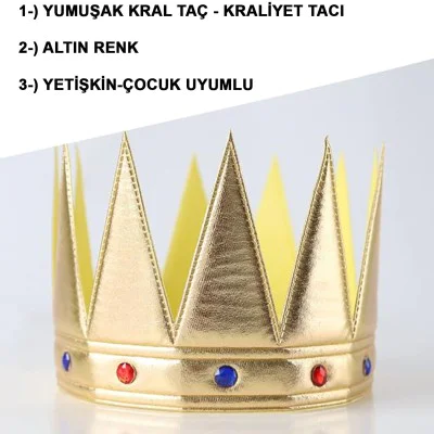 Kral Kraliyet Tacı Yetişkin Çocuk Uyumlu Kral Kraliyet Tacı Yetişkin Çocuk Uyumlu