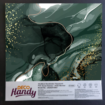 DecoHandy Pvc Duvar Karosu 30x30cm 4'Lü Paket - Zümrüt 0,36m2 DecoHandy Pvc Duvar Karosu 30x30cm 4'Lü Paket - Zümrüt 0,36m2
