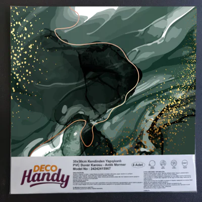 DecoHandy Pvc Duvar Karosu 30x30cm 4'Lü Paket - Zümrüt 0,36m2 DecoHandy Pvc Duvar Karosu 30x30cm 4'Lü Paket - Zümrüt 0,36m2