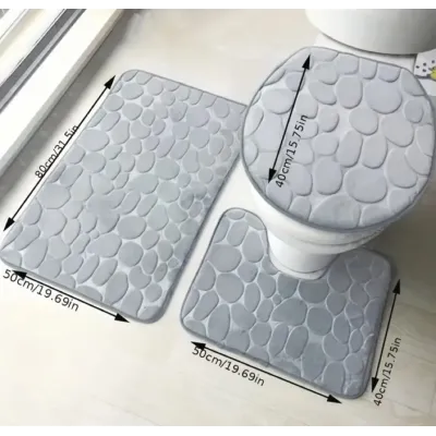 Banyo Tuvalet Paspas Seti 3 PARÇA Banyo Tuvalet Paspas Seti 3 PARÇA