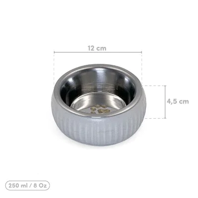 Mikopet Organik Seramik Mama Kabı Gri Mikopet Organik Seramik Mama Kabı Gri