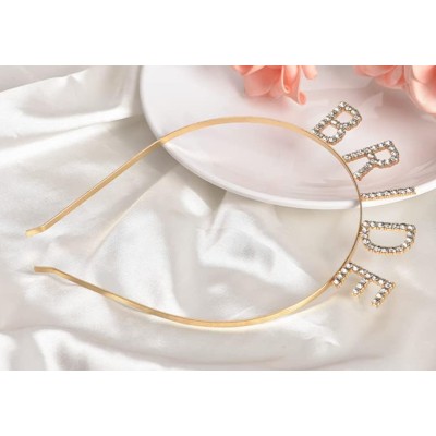 Altın Gold Renk Bekarlığa Veda Kristal Taş Bride Tacı İthal Altın Gold Renk Bekarlığa Veda Kristal Taş Bride Tacı İthal
