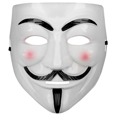 Beyaz Pembe Yanaklı V For Vendetta Maskesi Beyaz Pembe Yanaklı V For Vendetta Maskesi