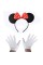 Kırmızı Fiyonklu Minnie Mouse Tacı ve Beyaz Eldiven Seti Kırmızı Fiyonklu Minnie Mouse Tacı ve Beyaz Eldiven Seti